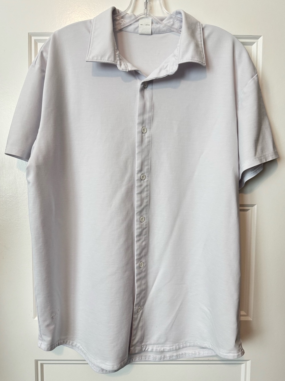BYLT Premium Basics Men’s Button Front Polo Shirt White Size LG Stretch Casual